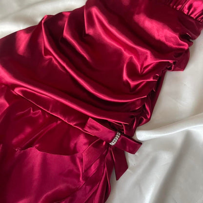 formaldressy--Red Retro Elegant Simple Mid-Length Homecoming Dress Date Dress Fashionable And Comfortable Popular Dress gh5674