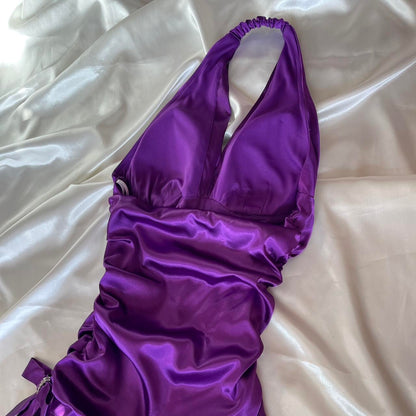 formaldressy--Purple Retro Elegant Simple Mid-Length Homecoming Dress Daily Date Dress Weekend Outfit Fashionable And Comfortable Popular Dress gh5673