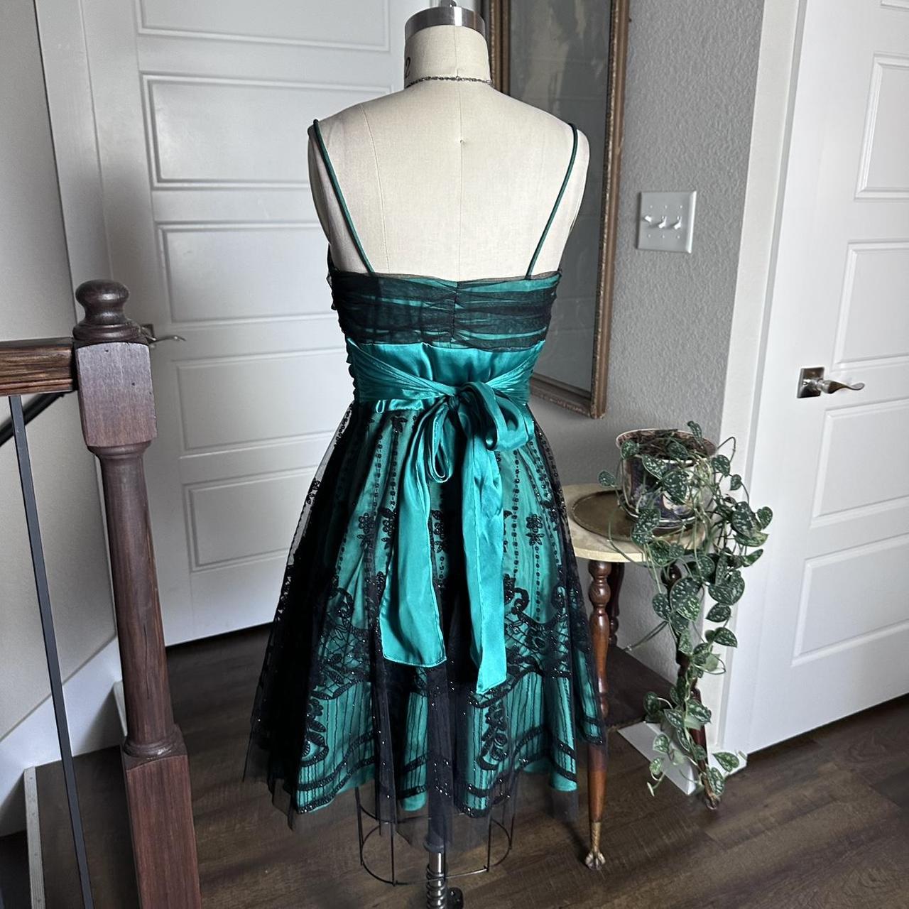 formaldressy--Homecoming Dress Green and Black Vintage Prom Dress Velvet Floral Print gh5500