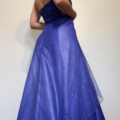 formaldressy--Purple shiny fashion gradient tube top long floor-length ball gown graduation dress gh5514