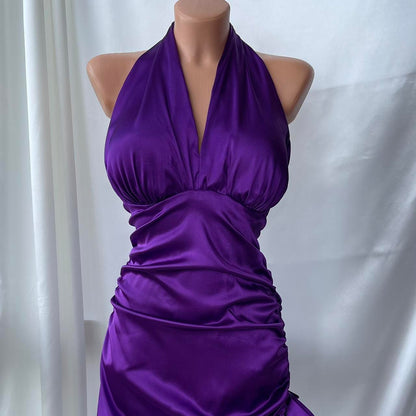 formaldressy--Purple Retro Elegant Simple Mid-Length Homecoming Dress Daily Date Dress Weekend Outfit Fashionable And Comfortable Popular Dress gh5673