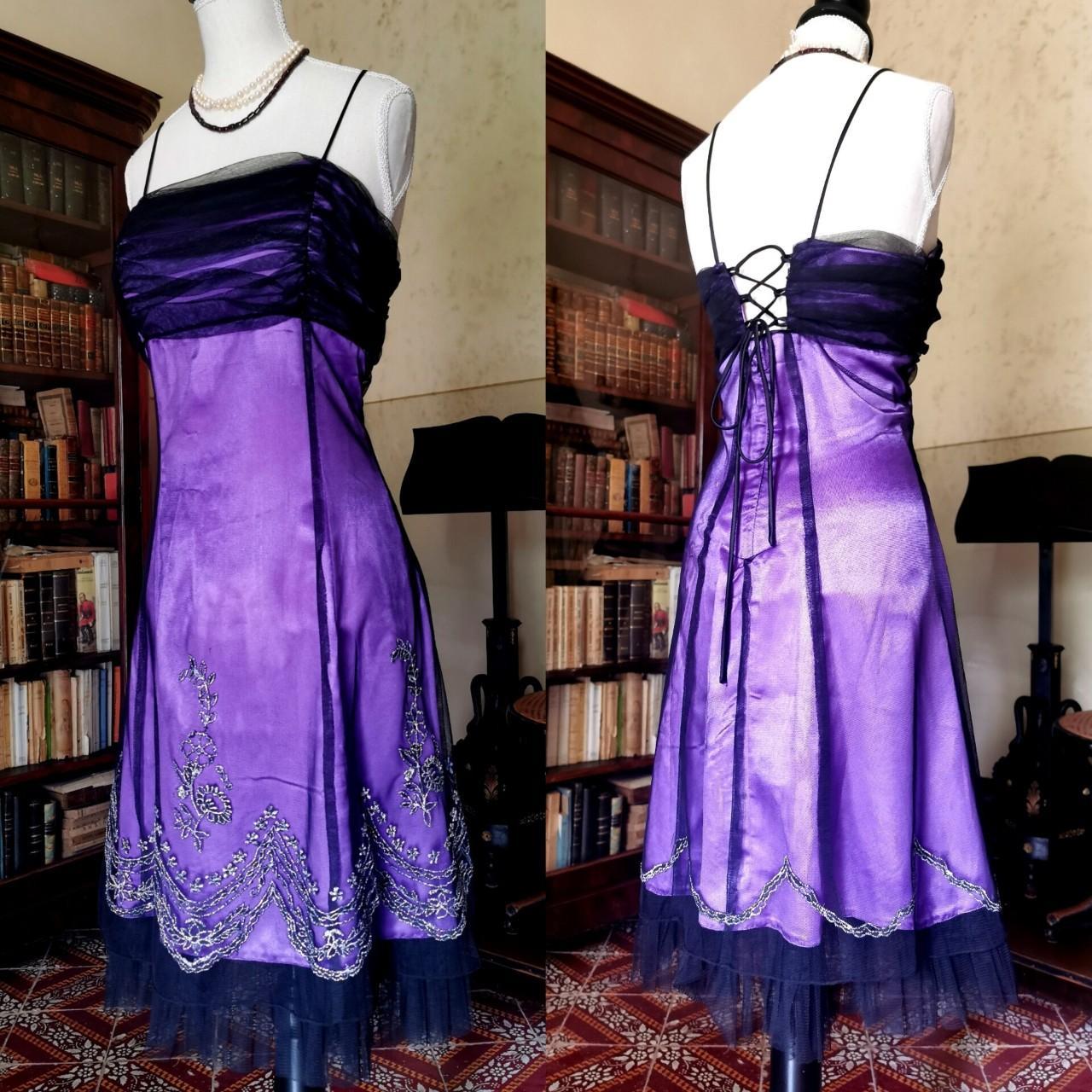formaldressy--Purple Gothic Vintage Midi Short Chiffon Homecoming Dress gh5530