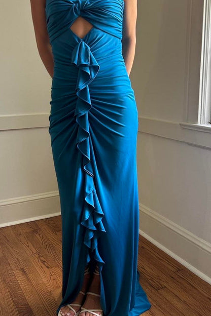 formaldressy-NEW ELEGANT AND SIMPLE DARK BLUE FASHION DRESS Gh6331