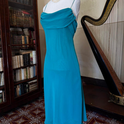 formaldressy--Vintage Teal Short/Mid-Length Chiffon Homecoming Dress gh5538