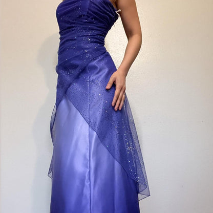 formaldressy--Purple shiny fashion gradient tube top long floor-length ball gown graduation dress gh5514