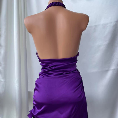 formaldressy--Purple Retro Elegant Simple Mid-Length Homecoming Dress Daily Date Dress Weekend Outfit Fashionable And Comfortable Popular Dress gh5673