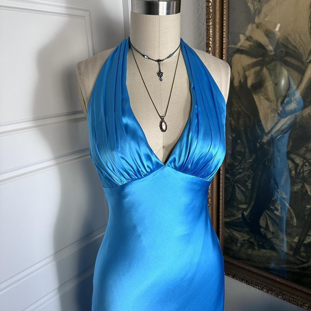 formaldressy--Blue simple fashion ruffled short satin suspenders formal homecoming dress gh5501