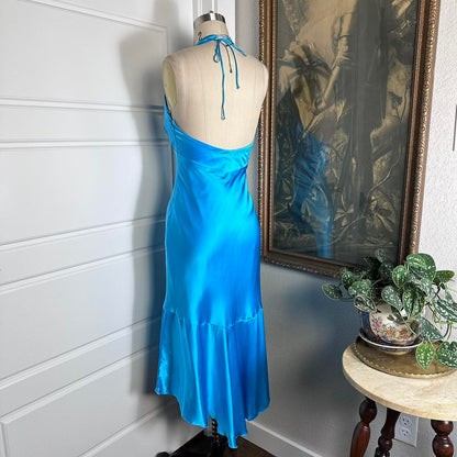 formaldressy--Blue simple fashion ruffled short satin suspenders formal homecoming dress gh5501