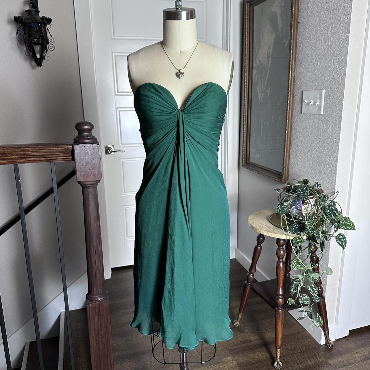 formaldressy--Strapless green simple fashionable short satin formal homecoming dress gh5502