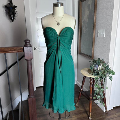 formaldressy--Strapless green simple fashionable short satin formal homecoming dress gh5502