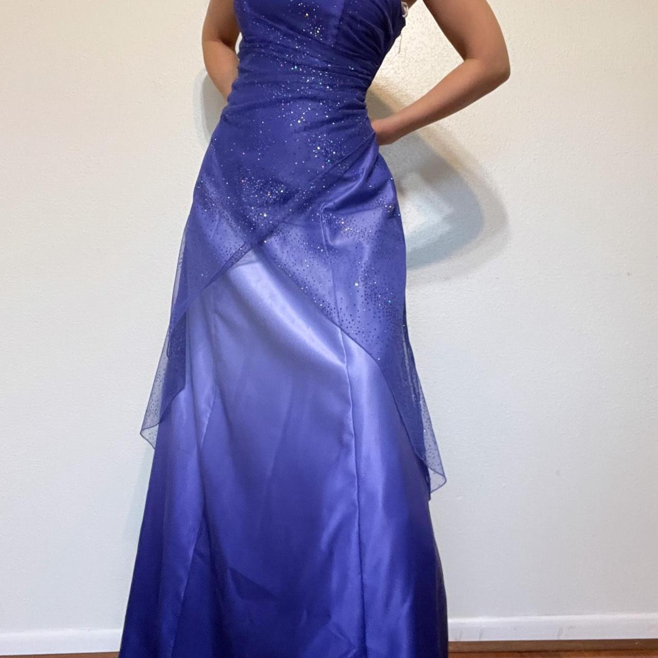 formaldressy--Purple shiny fashion gradient tube top long floor-length ball gown graduation dress gh5514