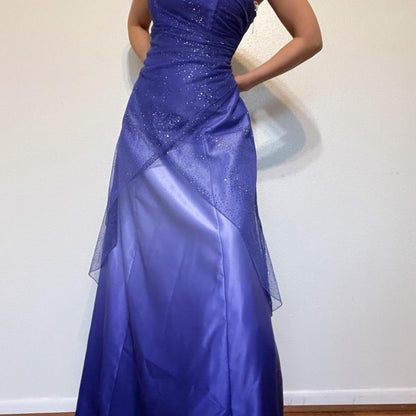 formaldressy--Purple shiny fashion gradient tube top long floor-length ball gown graduation dress gh5514