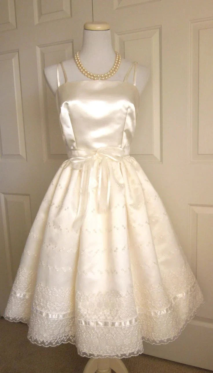 formaldressy--Ivory Cute Ribbon Lace A-Line Birthday Dress Homecoming Dress gh5572