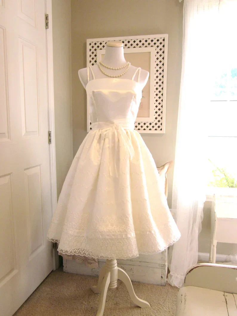 formaldressy--Ivory Cute Ribbon Lace A-Line Birthday Dress Homecoming Dress gh5572