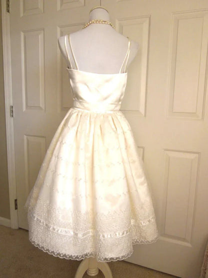 formaldressy--Ivory Cute Ribbon Lace A-Line Birthday Dress Homecoming Dress gh5572