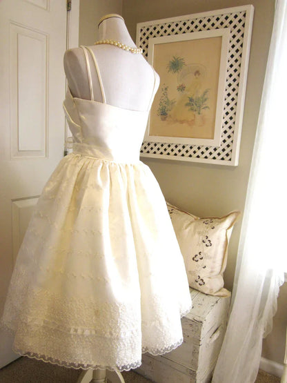formaldressy--Ivory Cute Ribbon Lace A-Line Birthday Dress Homecoming Dress gh5572