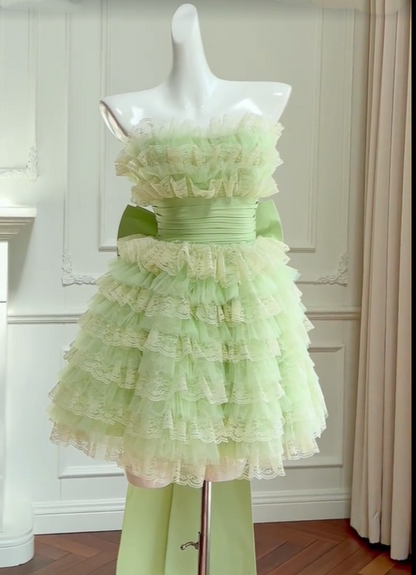 formaldressy -Green sweet cute short layered homecoming dress birthday party dress gh5097