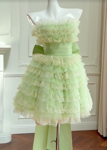 formaldressy -Green sweet cute short layered homecoming dress birthday party dress gh5097