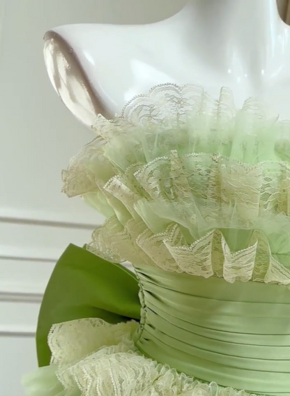 formaldressy -Green sweet cute short layered homecoming dress birthday party dress gh5097