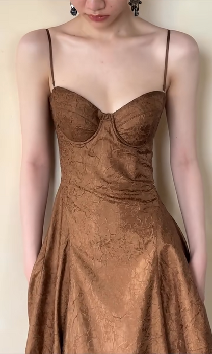 formaldressy--Brown Simple Elegant Formal Long Satin Prom Dress gh5606