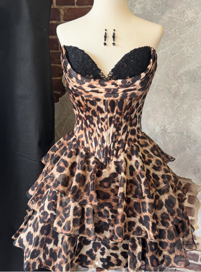 formaldressy-Fashionable leopard print exquisite lace short homecoming dresses tight hoco dresses corset dress gh5810