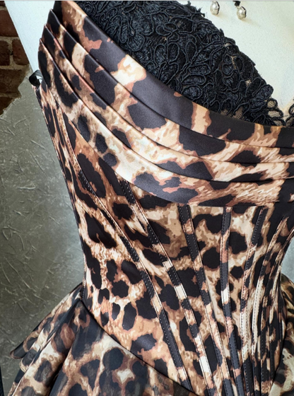 formaldressy-Fashionable leopard print exquisite lace short homecoming dresses tight hoco dresses corset dress gh5810