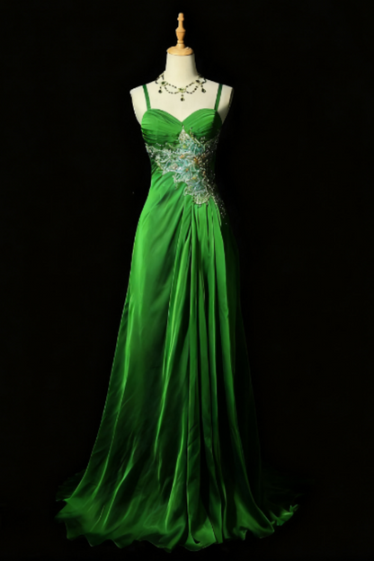 formaldressy-Fairy - Like Forest Green Crystal Floral Evening Dress gh5848