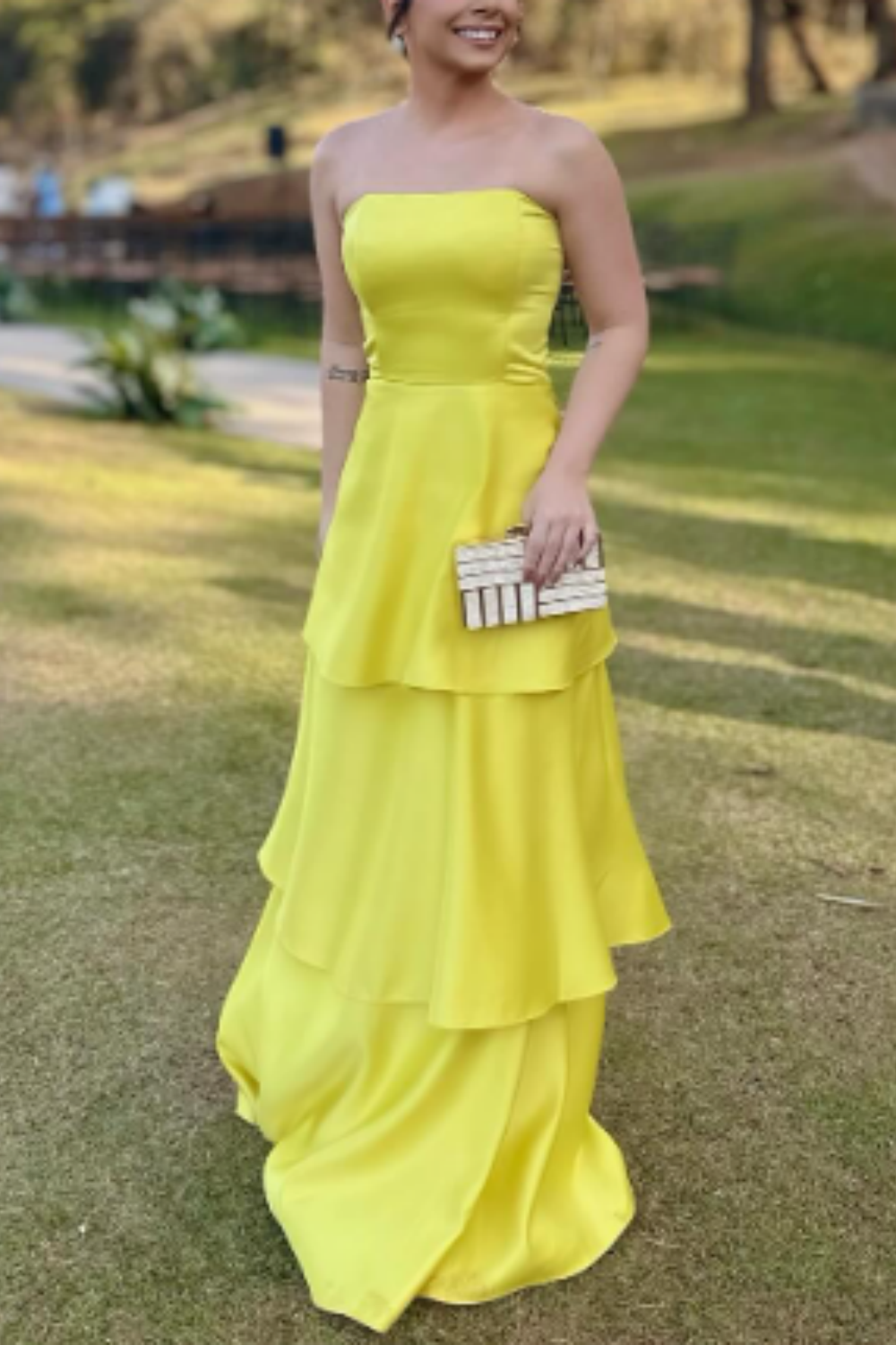 formaldressy-Yellow Fashion Long Satin Prom Dress Simple Graduation Dress Business Dress Formal Dress gh5863