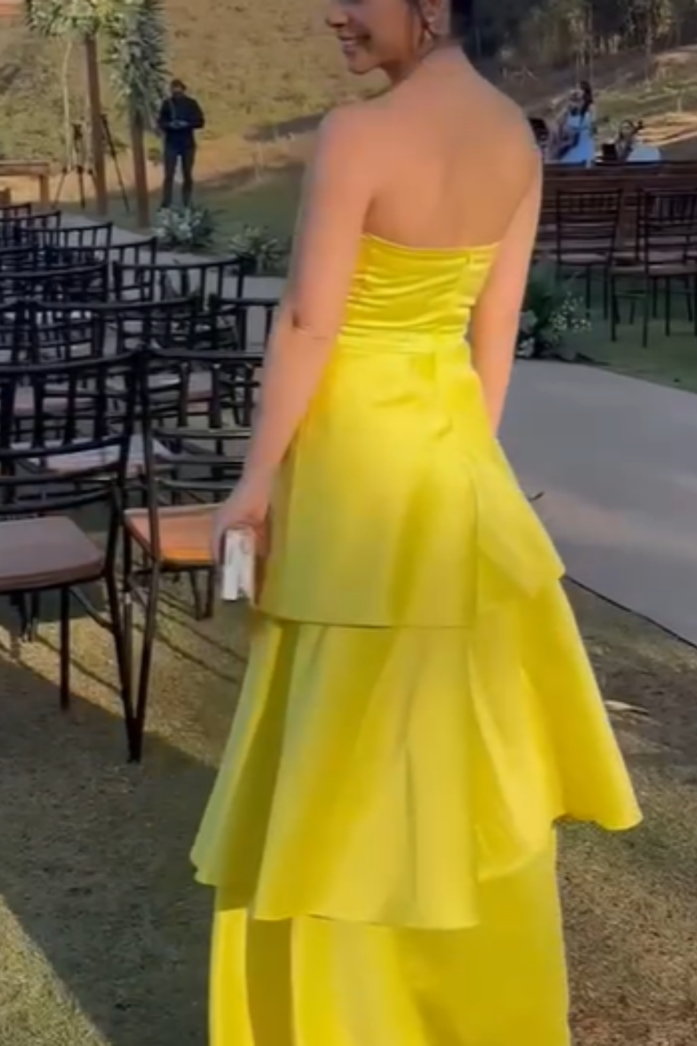 formaldressy-Yellow Fashion Long Satin Prom Dress Simple Graduation Dress Business Dress Formal Dress gh5863
