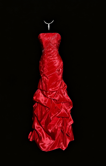 formaldressy-Prom Highlight Style Red Satin Rhinestone Strapless Floor-Length Prom Dress gh5880