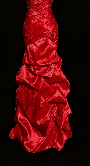 formaldressy-Prom Highlight Style Red Satin Rhinestone Strapless Floor-Length Prom Dress gh5880