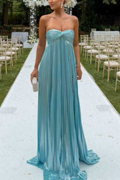formaldressy-Blue Tube Top Fashion Elegant Long Wedding Guest Dress Party Dress gh5924