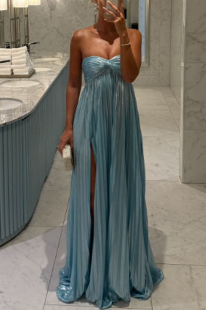 formaldressy-Blue Tube Top Fashion Elegant Long Wedding Guest Dress Party Dress gh5924