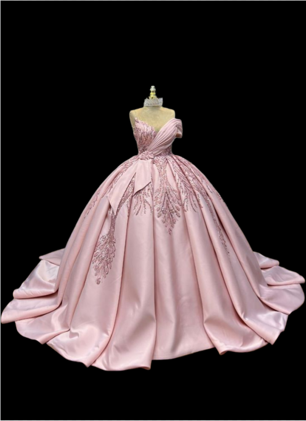 formaldressy-Sweet 16 Quinceanera Dresses Pink Gorgeous Long Satin Ball Gown with Intricate Beading gh5969