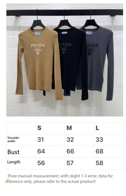 Prada Logo-Intarsia Wool Jumper Black Wool 351034