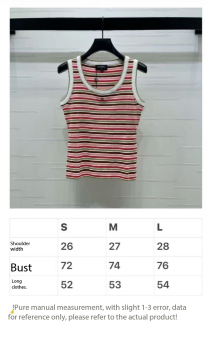 CC Sleeveless Striped Top Multicolor Tencel 351049