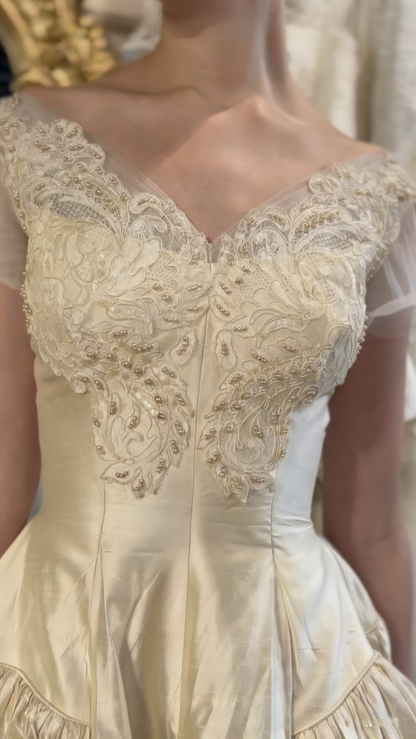 formaldressy- Vintage Ball Gown With Delicate Gold Beading gh6217