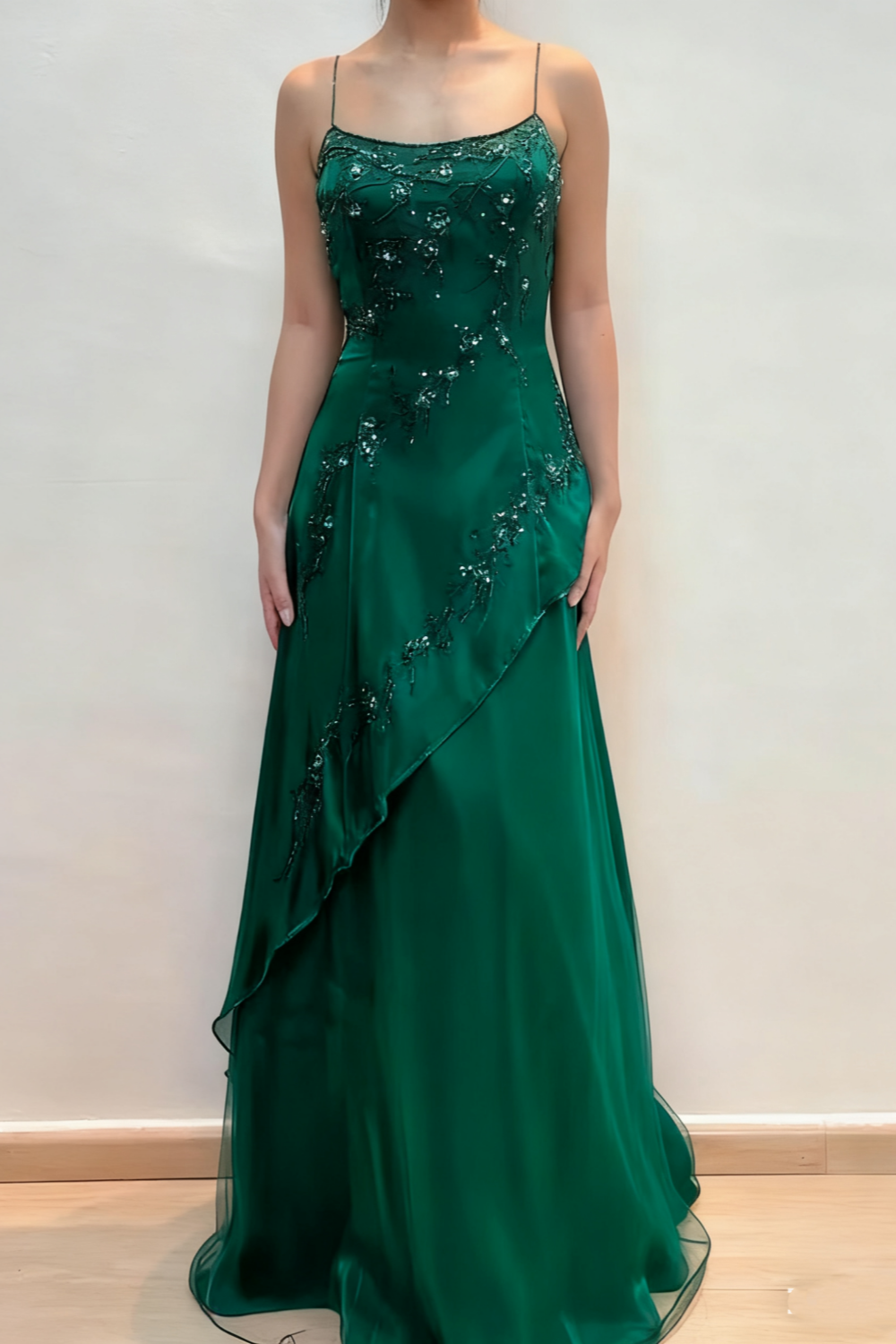 formaldressy- Vintage Beaded Long Evening Dress Floor Length Party Dress with Scarf gh6209