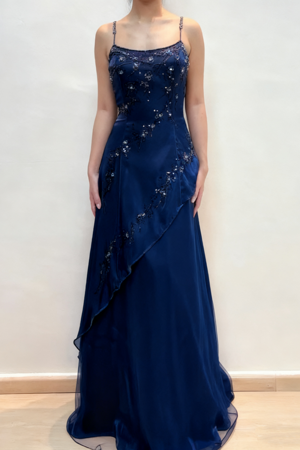 formaldressy- Vintage Beaded Long Evening Dress Floor Length Party Dress with Scarf gh6209