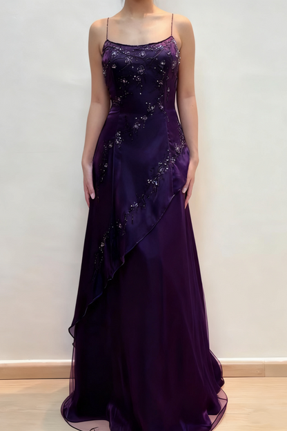 formaldressy- Vintage Beaded Long Evening Dress Floor Length Party Dress with Scarf gh6209