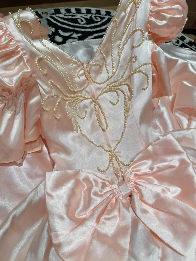 formaldressy-Pink Exquisite Beaded Long Satin Princess Formal Prom Dress Graduation Dress Evening Dress gh5975