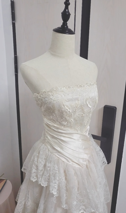 formaldressy--White Long Elegant Tulle Ball Gown Wedding Dress gh5565