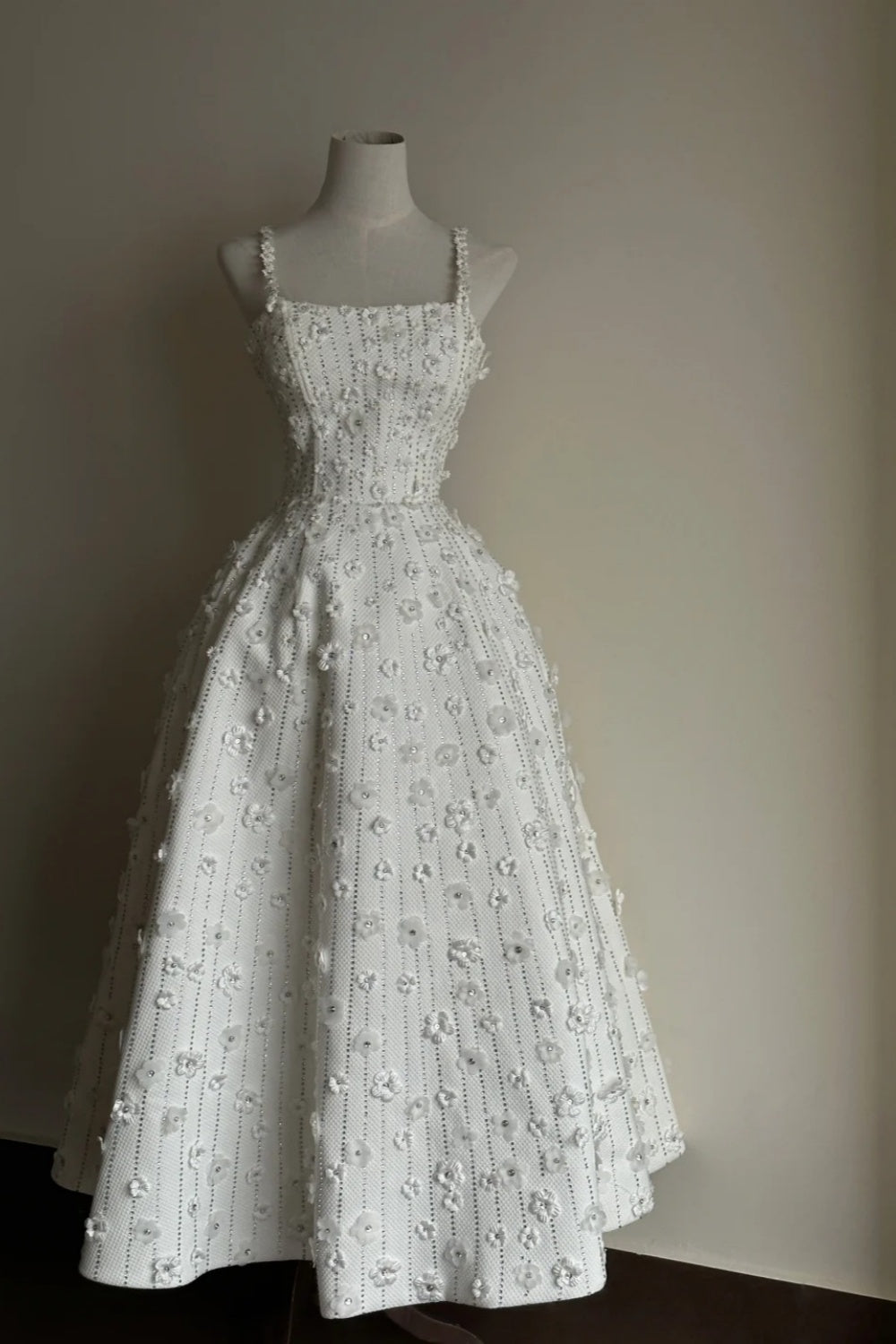 formaldressy- White Exquisite Pearl Embellishment Long Chiffon Prom Dress gh6212