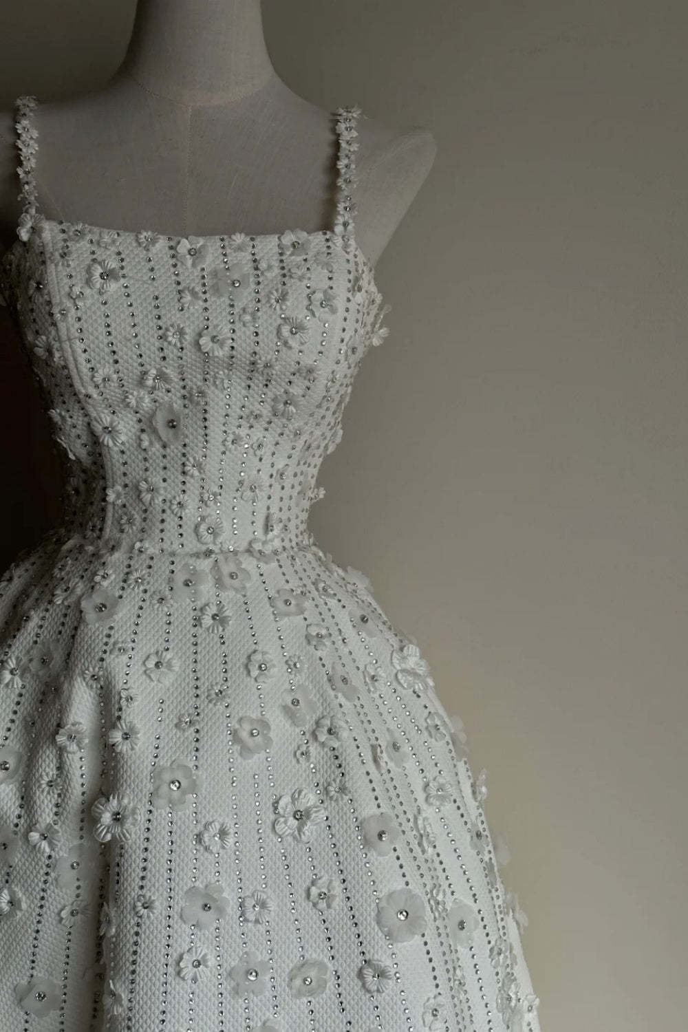 formaldressy- White Exquisite Pearl Embellishment Long Chiffon Prom Dress gh6212