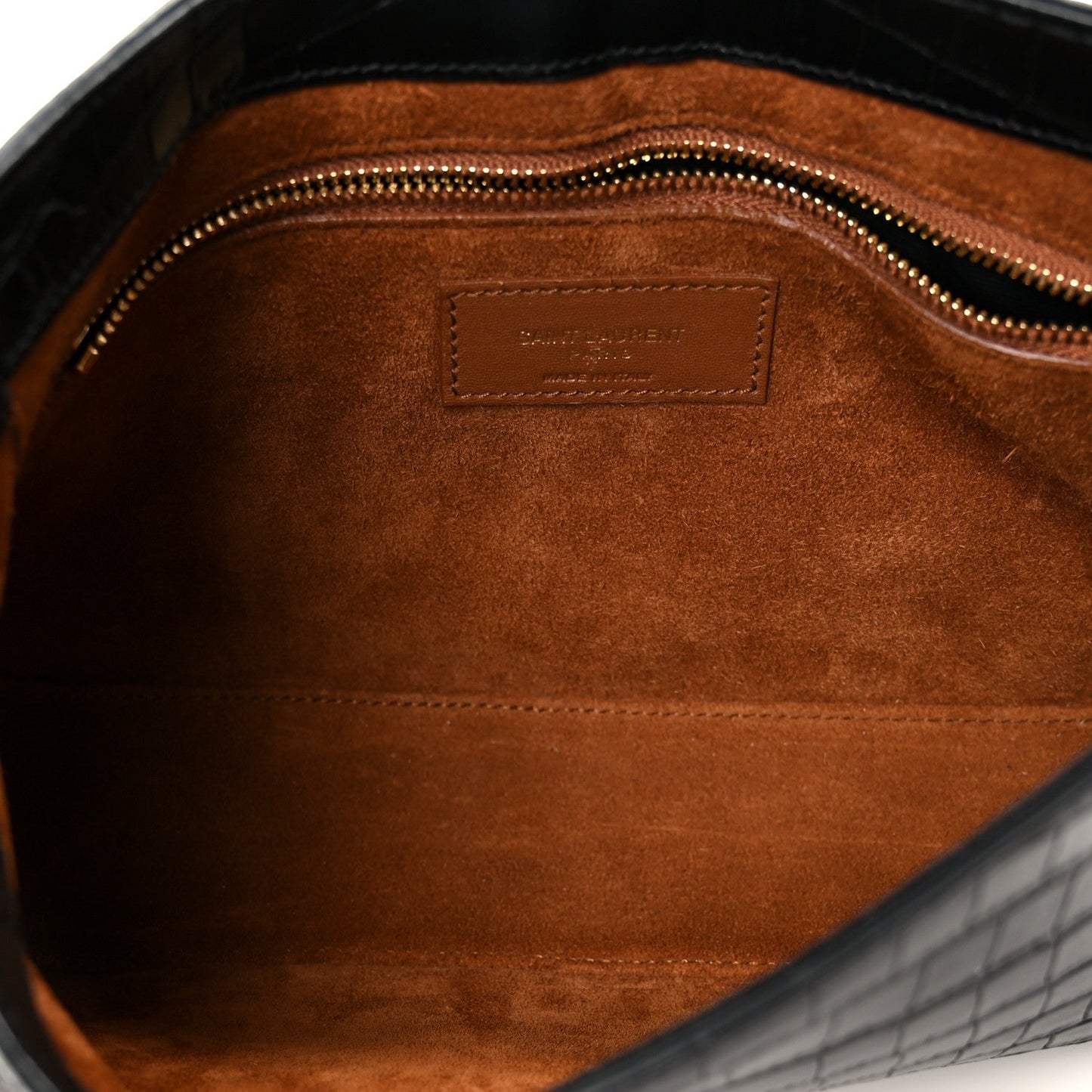 Calfskin Crocodile Embossed Le 5 A 7 Hobo Black