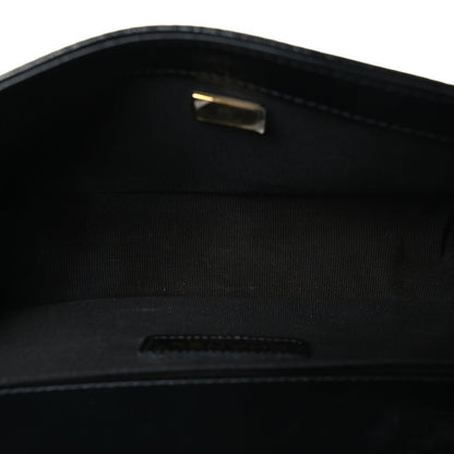 Metallic Glazed Calfskin Medium Boy Flap Black Gold