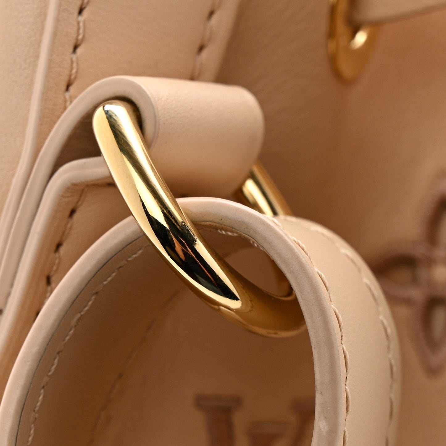 Calfskin Monogram Cutout Petit Noe Neutral