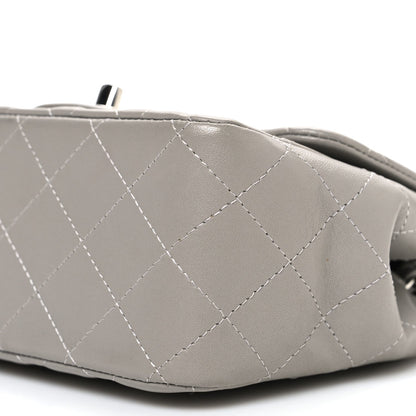 Lambskin Quilted Mini Square Flap Grey