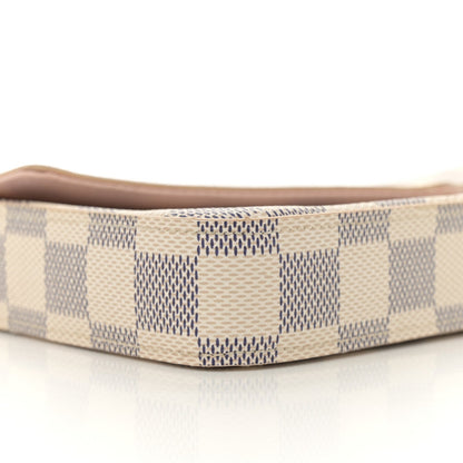 Damier Azur Pochette Felicie Chain Wallet Rose Ballerine