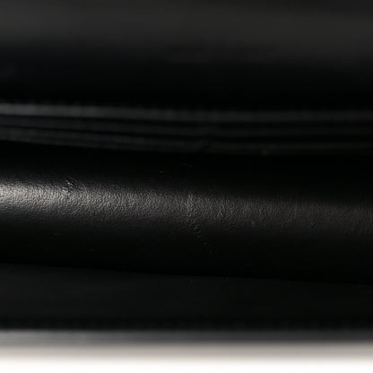 Shiny Calfskin Triomphe Margo Wallet on Chain Black